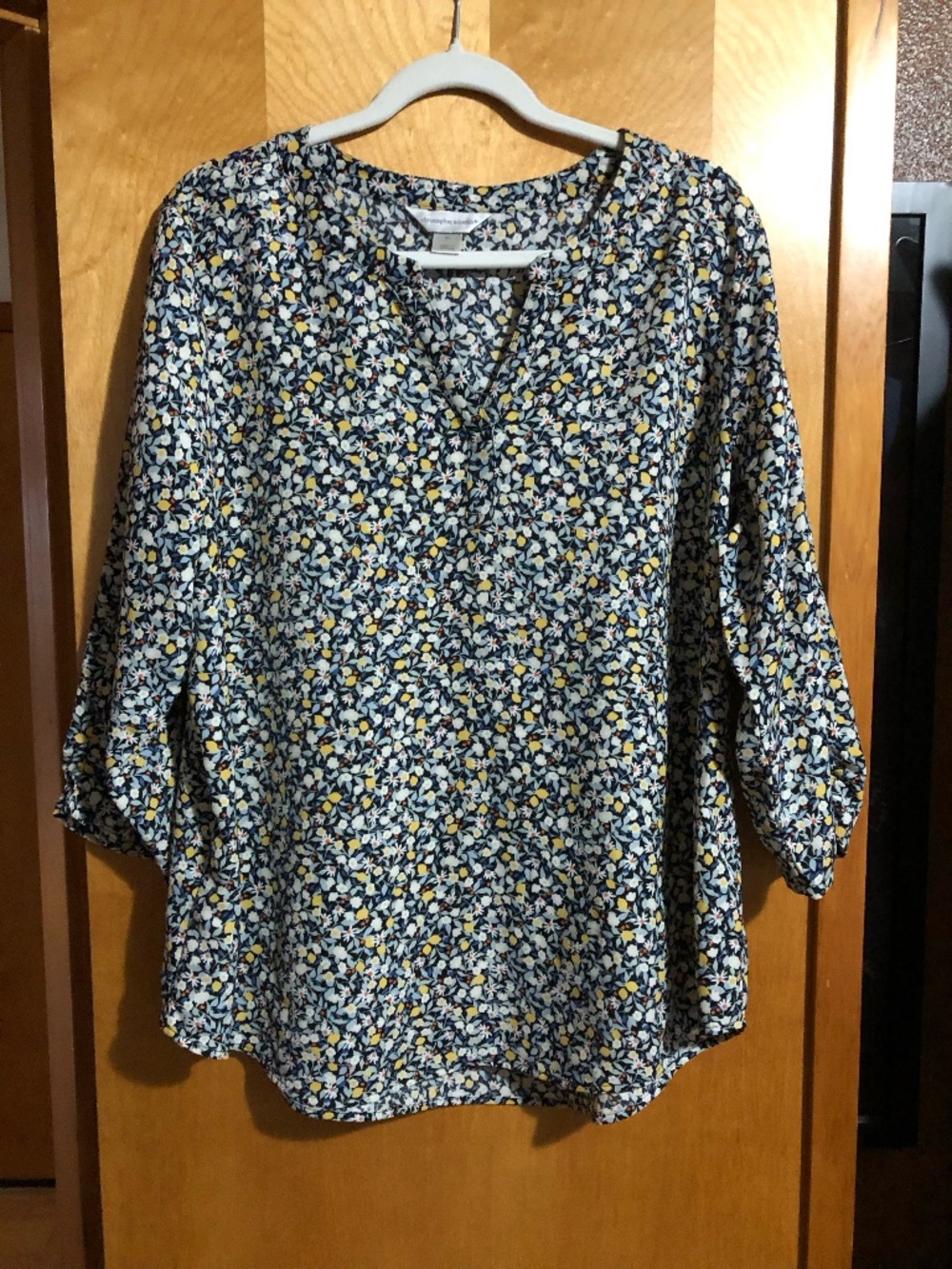 Christopher and Banks flower print blouse in blue